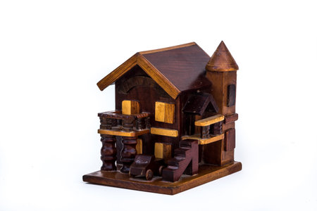 Wooden house modelの写真素材