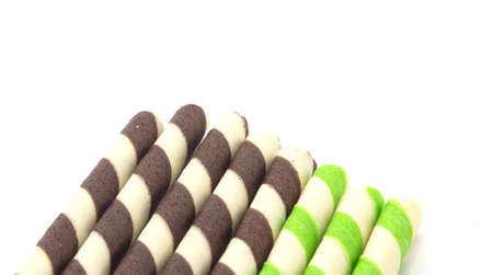 Stick Candy wafer on white background.の写真素材