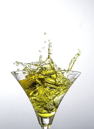 The movement of water in a wine glass.の写真素材