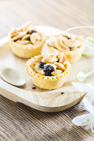 Tart pineapple and cashews.の写真素材