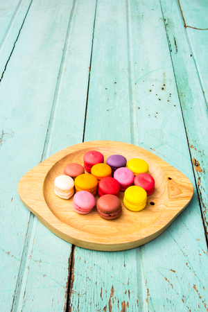 Desserts colorful macaroons buttercream.の写真素材