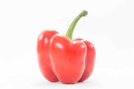 Colorful bell peppers white background.