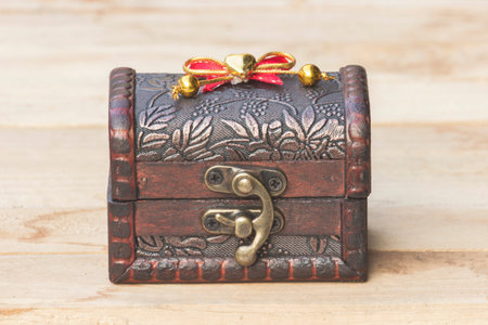 Treasure box on a wooden floor