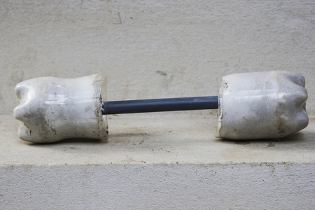 Dumbbel cement.の写真素材