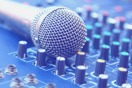 In the control room audio system. Photo filters and vintage Style.の写真素材