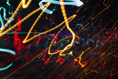 The city colors of light dancing abstract background.