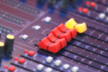 Blur with the audio mixer in the control room.