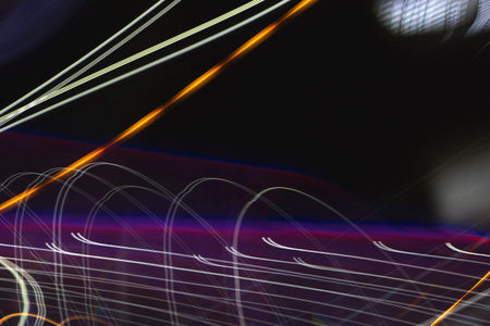 Light line of car lights. Abstract background.