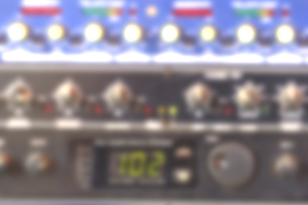 Blur with the audio mixer in the control room.の写真素材