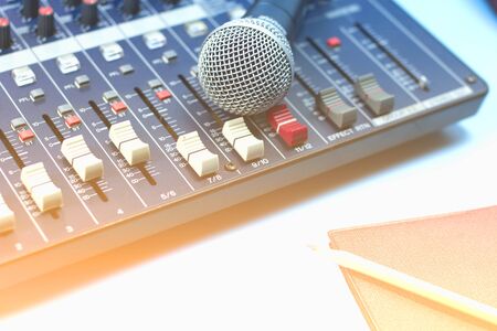 Microphone with audio mixer.の写真素材