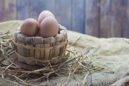 Eggs in the basket.の写真素材