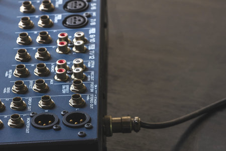 Cable channel analog audio mixer.の写真素材