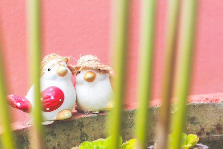 Model bird lover decorations in the garden.の写真素材