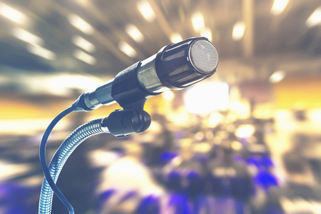 Microphone with conference room.の写真素材