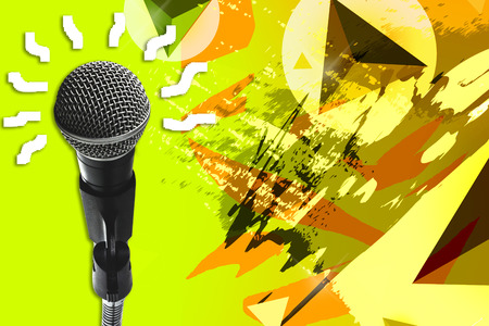 Double Exposure Microphone.の写真素材