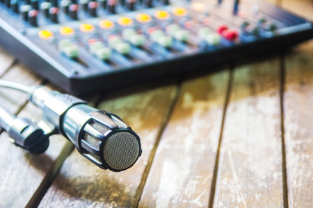 Microphones and mixers, recording devices.