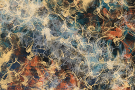 The movement of smoke on the black background.の写真素材