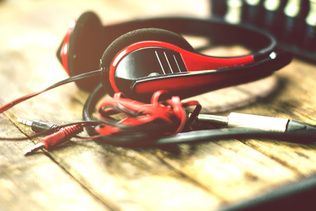 Headphones Sound Check.の写真素材