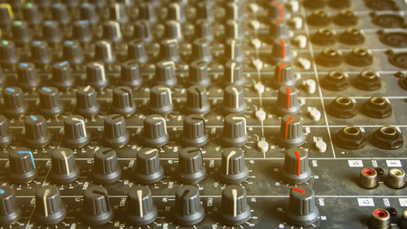 Audio mixing console knobs.の写真素材