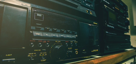 Volume control of a tape recorder.の写真素材