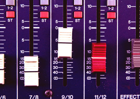 Volume control of the soundboard in the control room and voice recorder.