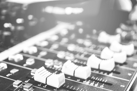 Black and White volume control of the soundboard in the control room and voice recorder.の写真素材