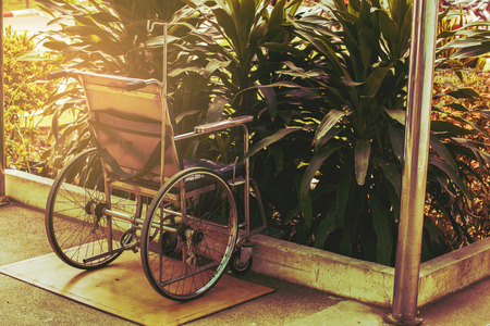 Wheelchair in the hospital.の写真素材