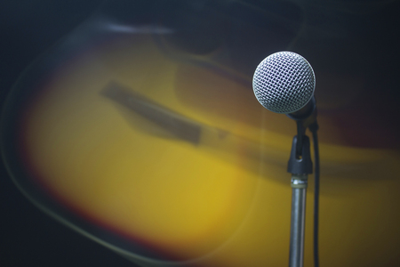 Analog microphone on stand.の写真素材