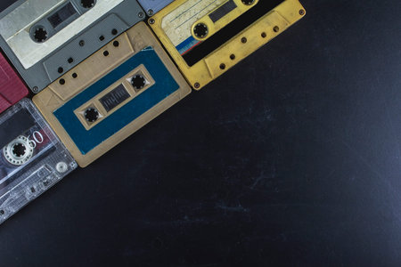 Collection of audio cassettes.