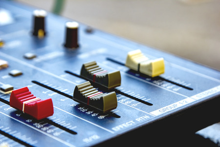 Slide the volume control sound audio mixer.の写真素材