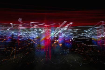 Independent travel and wave motion of light colors.