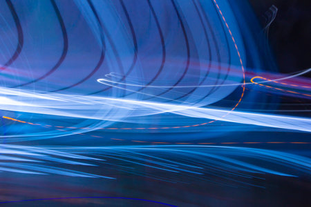 Independent travel and wave motion of light colors.