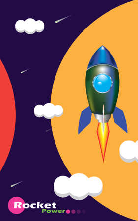 Rocket launches in a flat style. Rocket design vector illustration.のイラスト素材