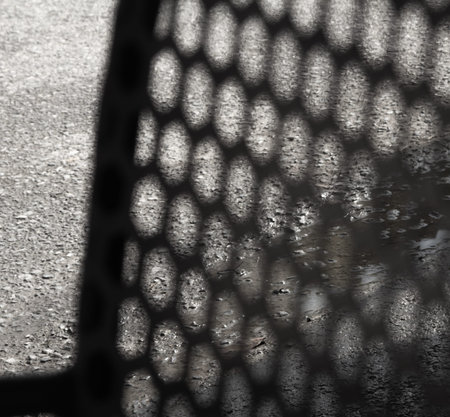 Light and shadow patterns affecting objects, abstract backgrounds.の写真素材