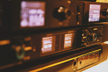 Digital wireless microphone receiver volume knob.