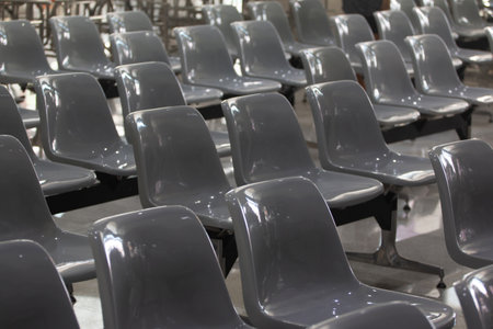 Plastic chairs for patients in the medical service department in the hospitalの写真素材