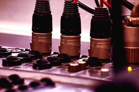 XLR cables and connectors, audio transmission system to digital professional mixers..の写真素材