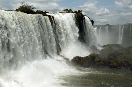 A plendid view of Iguazu Falls in South America on the Brazil sideの写真素材