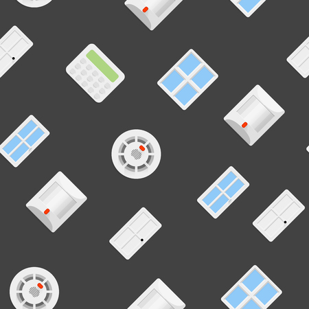 Security seamless pattern degrees. Security sensor and control panelのイラスト素材