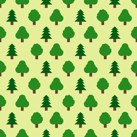 Seamless pattern of forestry tree. Vector illustrationのイラスト素材