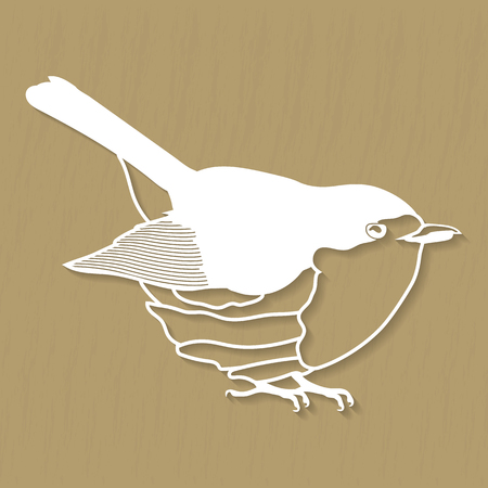 Robin bird design for plotter or laser cutting. Vector illustrationsのイラスト素材