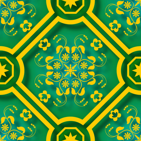 Floral 3D paper cut style Seamless Pattern Background. For Invitation cards decoration. Vector illustrationのイラスト素材