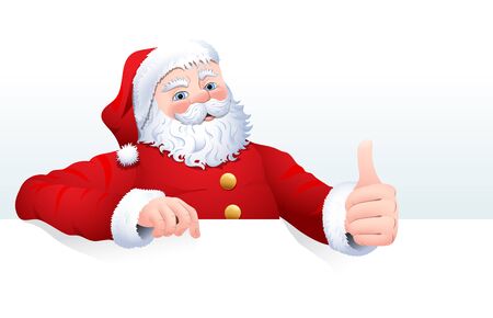 Vector illustration of Santa Claus cartoon character for a blank sign, web header page.のイラスト素材