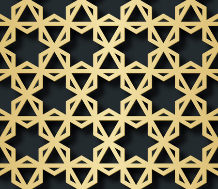 Vector arabic seamless pattern illustration with 3D effect for the festive design of the brochure, website, print.のイラスト素材
