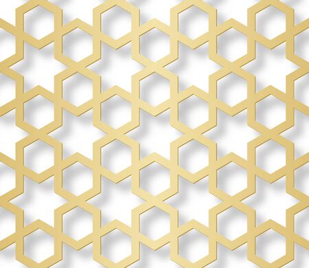 Arabic seamless pattern with 3D effect for the festive design of the brochure, website, print. Vector illustrationのイラスト素材