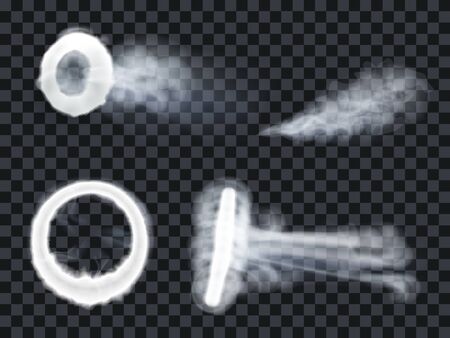 Vape steam ring smoke exhale puff setのイラスト素材