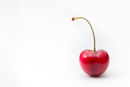 Red cherry isolated on a white background.の写真素材