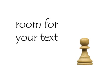 white pawn chess piece with room for your text on a white background の写真素材