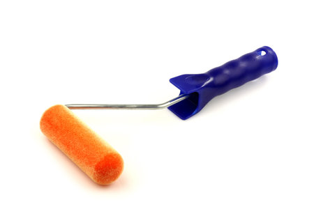 plastic paint roller on a white background 