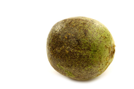 one passion fruit on a white background 